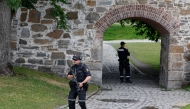 Photo used for representational purposes. Armed police officers patrol the grounds of Akershus Fortress ahead of the arrival of French President Emmanuel Macron (not in picture) who will meet with Norwegian Prime Minister in Oslo, Norway, on June 23, 2025. Photo by Odd ANDERSEN / AFP.