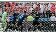 Inter Milan’s Francesco Esposito (right) celebrates after scoring his team’s first goal against River Plate.
