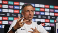 Luis Enrique, Head Coach of Paris Saint-Germain, speaks to the media ahead of their FIFA Club World Cup 2025 Round of 16 match between Paris Saint-Germain and Inter Miami CF at Mercedes-Benz Stadium on June 28, 2025 in Atlanta, Georgia. Alex Grimm/Getty Images/AFP 