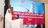 Chairman of the Real Estate Regulatory Authority Eng. Khalid bin Ahmed Al Obaidli addressing the event, yesterday. PIC: Salim Matramkot