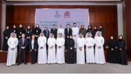 Officials pose for a group photo with the winners of Chemical Engineering Plant Design contest. 