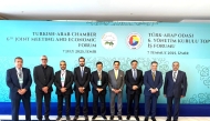 QC Chairman Sheikh Khalifa bin Jassim bin Mohammed Al Thani with the delegation during the forum in Izmir, Turkiye.