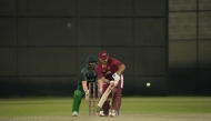 Action during the second T20 international between Qatar and Saudi Arabia.