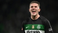 (FILES) Sporting Lisbon's Swedish forward #09 Viktor Gyokeres celebrates scoring his team's first goal during the Portuguese League football match between Sporting CP and SC Braga at Jose Alvalade stadium in Lisbon on April 7, 2025. (Photo by PATRICIA DE MELO MOREIRA / AFP)
