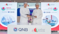 CEO of Oman Sail, Dr Khamis bin Salim Al Jabri, and CEO of QNB Oman, Khalid bin Mohammed Al Barwani, during the signing ceremony. 