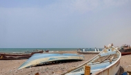 This picture shows boats on the shore in Yemen's Abyan province on August 5, 2025. (Photo by AFP)
