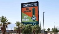 File: An advertisement reads 