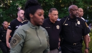 Law enforcement arrive at a press conference regarding an active shooter incident on August 8, 2025 in Atlanta, Georgia. Elijah Nouvelage/Getty Images/AFP