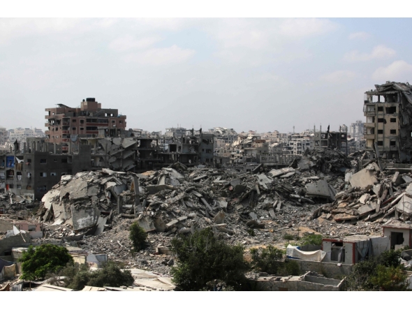 Representational file photo of destroyed buildings Gaza. AFP.