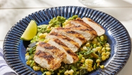 Grilled Chicken With Charred Corn and Poblanos. Photo credit: Tom McCorkle/For The Washington Post
