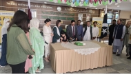 Pakistan International School Qatar officials and other participants during the celebrations.