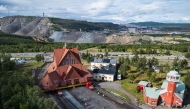 The wooden Kiruna Church is transferred to its new location, in Kiruna, Sweden on August 19, 2025. (Photo by Jonathan NACKSTRAND / AFP)
 