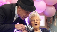 A handout photograph released by Hallmark Care Homes and taken on August 21, 2024, shows Ethel Caterham celebrating her 115th birthday in Lightwater, south west of London. Photo by george archer / Hallmark Care Homes / AFP