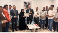 Indian Ambassador to Qatar H E Vipul with participants during the event. 