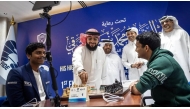 Qatar Chess Association President Mohammed Al Mudahka attends a match alongside other officials during the Fujairah World Chess Championship.