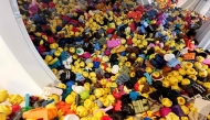 Lego pieces for sale are pictured at a Lego Store in Annapolis, Maryland, on April 7, 2025. (Photo by Jim Watson / AFP)
