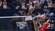 Coco Gauff of the United States acknowledges the crowd after defeating Magdalena Frech of Poland following their Women's Singles Third Round match on Day Seven of the 2025 US Open at USTA Billie Jean King National Tennis Center on August 30, 2025 in the Flushing neighborhood of the Queens borough of New York City. (Photo by Clive Brunskill/Getty Images/AFP)