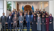 President of the Republic of Rwanda H E Paul Kagame with members of the delegation.