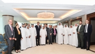 QBA Chairman Sheikh Faisal bin Qassim Al Thani, Ambassador H E Hans-Udo Muzel, and head of the German delegation Silvio Konrad with other officials during the meeting.