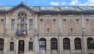 A photo shows the facade of the Musee National Adrien Dubouche ceramics museum after it was burgled overnigth, in Limoges, central France, on September 4, 2025. (Photo by Franck Lagier / AFP)
 