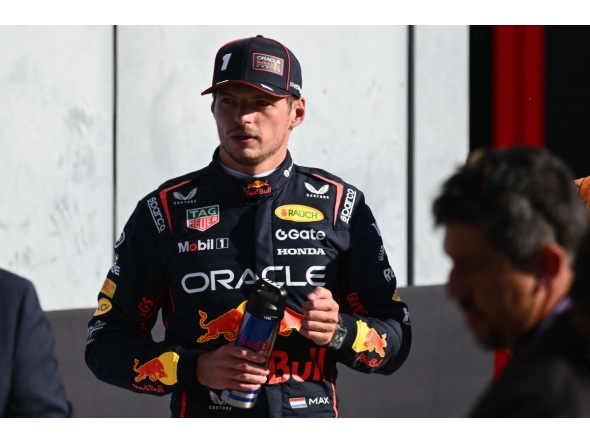 Red Bull Racing's Dutch driver Max Verstappen looks on after taking pole position following the qualifying session ahead of the Italian Formula One Grand Prix at the Autodromo Nazionale Monza circuit, in Monza, northern Italy, on September 6, 2025. (Photo by Philippe Lopez / AFP)
