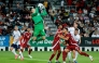 Russia's goalkeeper #39 Matvey Safonov secures the ball during the international friendly football match between Qatar and Russia at Jassim Bin Hamad Stadium in Doha on September 7, 2025 (Photo by Karim Jaafar / AFP)
