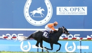 Jockey Irad Ortiz Jr guides Shisospicy towards the finish line. Pic: Coady Media
