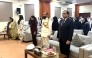 Commodore Sheir Wali Khan, Defence Attaché at the Embassy of Pakistan to Qatar; Principal of PISQ, Chaudhry Muhammad Afzal; and other officials and guests during the event.