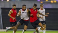 Al Rayyan players during a training session as they prepare for match against Qatar SC.