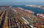 Containers and ships are seen at the container terminal of the port in Qingdao, in China's eastern Shandong province on September 10, 2025. (Photo by AFP)
 