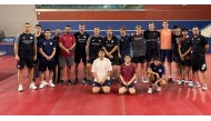 Sweden youth table tennis team players and officials during the training camp at Aspire Academy.
