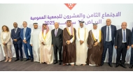 Minister of Youth and Sports H E Sheikh Hamad bin Khalifa bin Ahmed Al Thani with the other top UAFA officials.