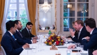 Minister of State at the Ministry of Foreign Affairs H E Dr. Mohammed bin Abdulaziz bin Saleh Al Khulaifi meeting Minister of Foreign Affairs of the Netherlands H E David van Weel in The Hague yesterday.

