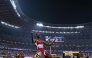 Qatar’s Ismail Abakar celebrates after qualifying for the men’s 400m hurdles final. AFP

