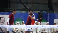 Qatar players in action. 