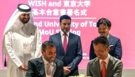 Chief Executive Officer of  WISH Dr. Slim Slama and Professor of Information Studies, University of Tokyo, Professor Dr. Hidenori Watanave signing the agreement. 