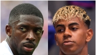 A combination pictures made on September 22, 2025 shows the top favourites to win the 2025 Ballon d'Or award Paris Saint-Germain's French forward Ousmane Dembele (left) and Barcelona's Spanish forward Lamine Yamal. (Photo by AFP)