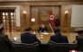 This picture taken on September 26, 2025 and released from North Korea's official Korean Central News Agency (KCNA) on September 27, 2025 shows North Korean leader Kim Jong Un attending a consultation meeting on nuclear materials, at an undisclosed location in North Korea. (Photo by KCNA VIA KNS / AFP)