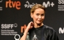 US actress and producer Jennifer Lawrence attends a press conference hours before receiving the Donostia lifetime achievement award on September 26, 2025. (Photo by Ander Gillenea / AFP)