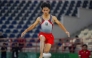 This picture taken on August 30, 2024 shows Indonesian gymnast Naufal Takdir Al Bari representing East Java competing at the 21st National Sports Week in Deli Serdang, North Sumatra. (Photo by Hendra Syamhari / AFP)