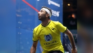 Qatar's Abdulla Al Tamimi in action during his match against Ali Al Darwish.
