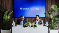 QFZ CEO, Sheikh Mohammed bin Hamad bin Faisal Al-Thani, and Bas Nederpelt, Chief Commercial Officer of Feadship during the signing ceremony.