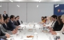 Minister of State for Foreign Trade Affairs, H E Dr. Ahmed bin Mohamed Al-Sayed and Secretary of State for Economy of the Portuguese Republic, H E João Rui Ferreira with other officials.
