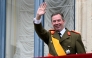Luxembourg's Grand Duke Guillaume waves from the balcony of the Grand Ducal Palace after being sworn-in as Grand Duke Head of State of Luxembourg in Luxembourg city on October 3, 2025. Photo by NICOLAS TUCAT / AFP