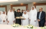 Minister of Commerce and Industry of India H E Piyush Goyal, QBA Chairman Sheikh Faisal bin Qassim Al Thani, QBA Deputy Chairman Sheikh Dr. Khalid bin Thani Al Thani, and Ambassador of India to Qatar H E Vipul with other officials during the meeting.