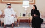 NHRC Chairperson Maryam bint Abdullah Al Attiyah meeting with Director General of Al Jazeera Media Network Sheikh Nasser bin Faisal bin Khalifa Al Thani. 