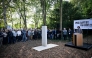 French General Director of RSF Thibault Bruttin addresses the audience during a ceremony next to the 2024-2025 memorial paying tribute to the 73 journalists killed around the world while doing their job during the past year, as part of the 2025 edition of the “Prix Bayeux Calvados-Normandie of the war correspondants”, in Bayeux, northwestern France, on October 9, 2025. (Photo by Lou BENOIST / AFP)