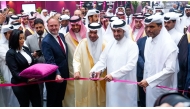 Minister of Municipality H E Abdullah bin Hamad bin Abdullah Al Attiyah, Minister of Municipalities and Housing and Chairman of REGA of Saudi Arabia H E Majid bin Abdullah Al-Hogail, Chairman of Aqarat Eng. Khalid bin Ahmed Al Obaidli with other dignitaries during the inauguration of Cityscape Qatar 2025. 
