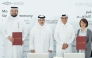 Minister of Environment and Climate Change H E Dr. Abdullah bin Abdulaziz bin Turki Al Subaie and Minister of State and President of Qatar National Library H E Dr. Hamad bin Abdulaziz Al-Kawari during the signing of the MoU. MECC Undersecretary H E Eng Abdulaziz bin Ahmed Al Mahmoud and Executive Director of Qatar National Library Tan Huism signed the MoU.