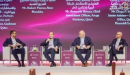 Panelists during a session titled ‘Urban Transformation Across the Middle East: Regional Real Estate Trends Reshaping the Future’ at the 3rd Qatar Real Estate Forum, yesterday.